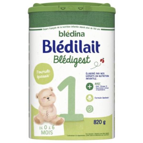 BLEDILAIT BLEDIGEST 1 Lait pour nourrisson 1er âge, bt 820 g