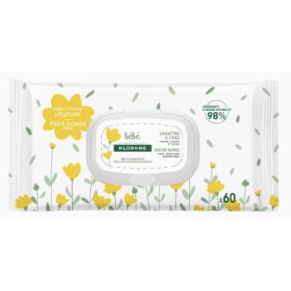 KLORANE BEBE LINGETTES A L'EAU Lingette à l'eau, sachet 60