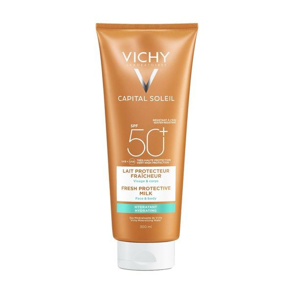 VICHY CAPITAL SOLEIL LAIT SPF 50+ PEAUX SENSIBLES Lait solaire très haute protection, SPF 50+, tube 300 ml