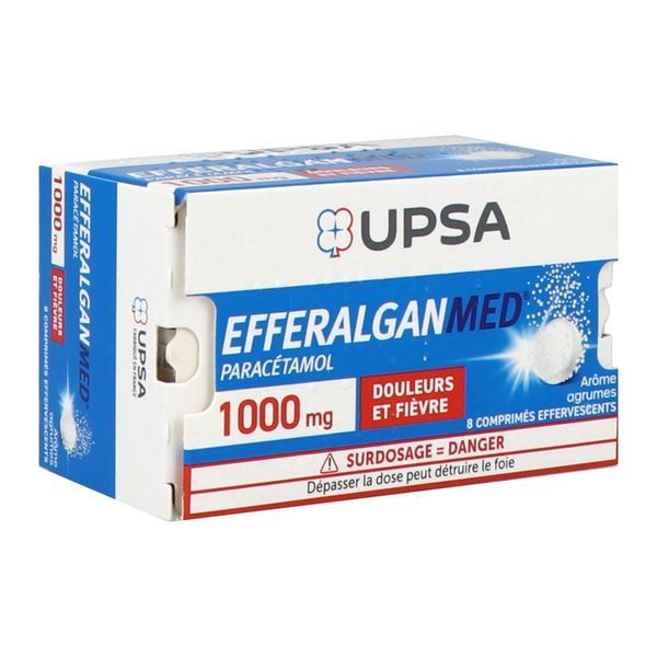 EFFERALGANMED Comprimé effervescent 1 g, boîte 8