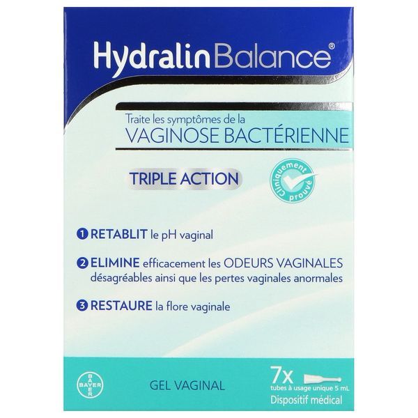 HYDRALINBALANCE TRIPLE ACTION Gel vaginal à base d'acide lactique, bt 7
