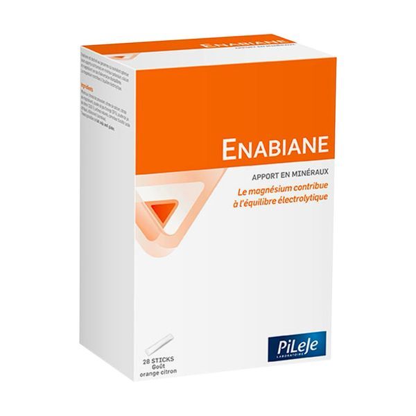 ENABIANE ORANGE - CITRON Stick, boisson diététique à base de minéraux sous forme de citrate, bt 28