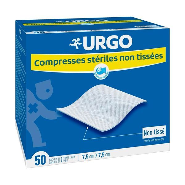 Urgo Compresse Non Tissee Sterile 7,5*7,5Cm 100
