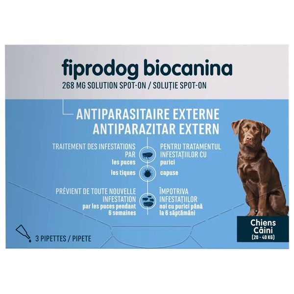 Fiprodog 268Mg Solution Spot-On Pour Grands Chiens Pipette 2,68 Ml 3