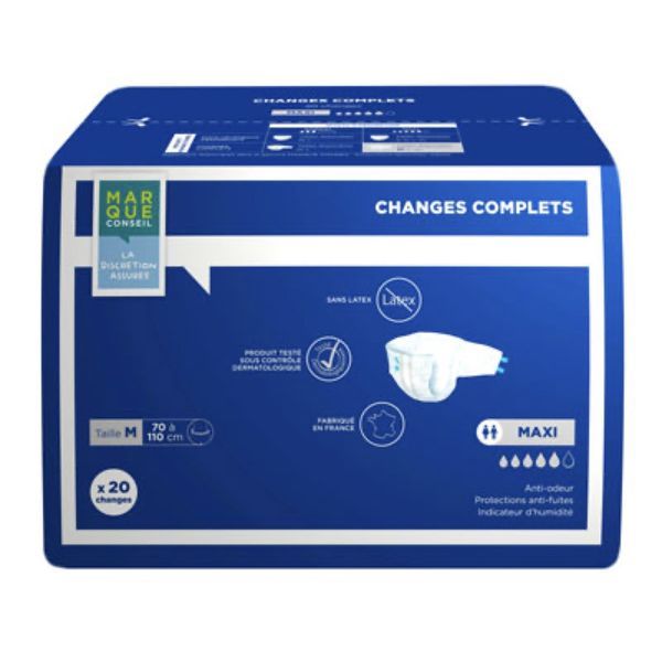 MARQUE CONSEIL CHANGE COMPLET MAXI Change-complet anatomique pour incontinence, médium, sac 20