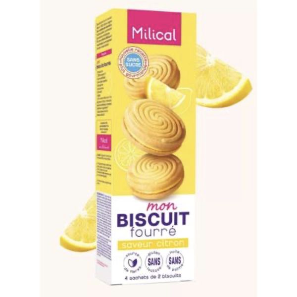 MILICAL BISCUITS FOURRES CITRON BOITE 125 G 8