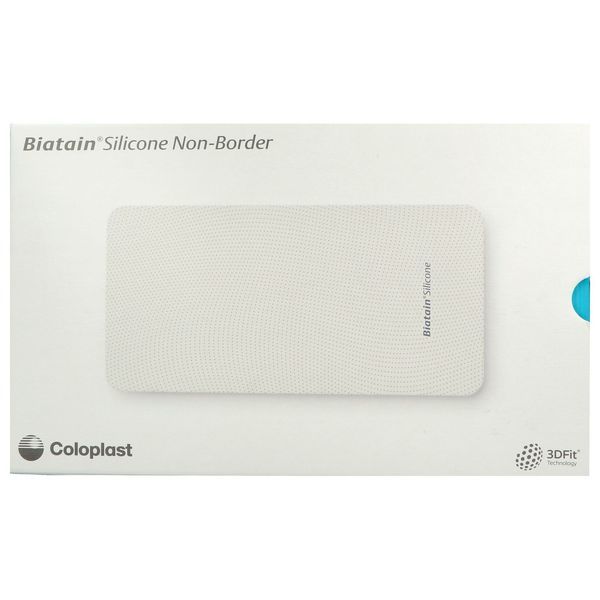 BIATAIN SILICONE NON BORDER Pansement hydrocellulaire micro-adhérent siliconé, technologie 3DFit, stérile, 10 cm x 20 cm (ref. 390241), bt 10