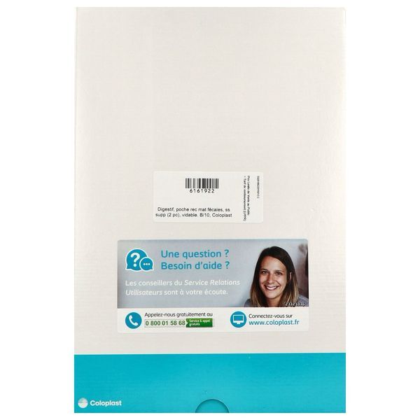 SENSURA MIO CLICK HAUT DEBIT POCHE MINI Poche ouverte vidable, système 2 pièces, haut débit, textile neutre opaque, diamètre 60 mm (ref. 186220), bt 10