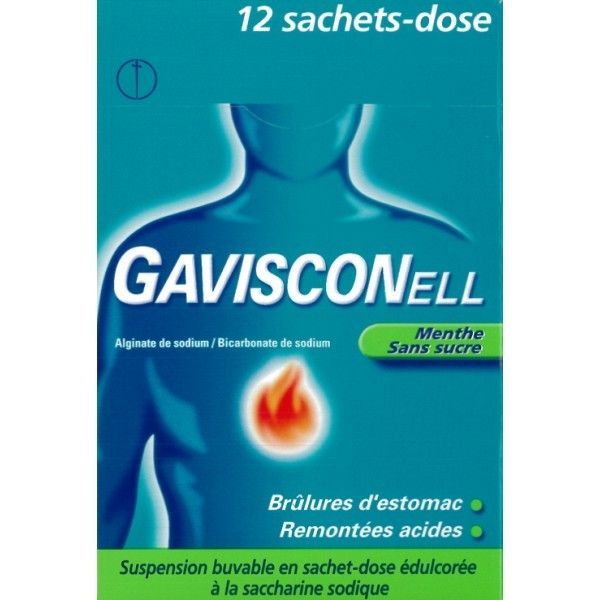 Gavisconell Menthe Sans Sucre Suspension Buvable En Sachet-Dose Edulcoree A La Saccharine Sodique B/12