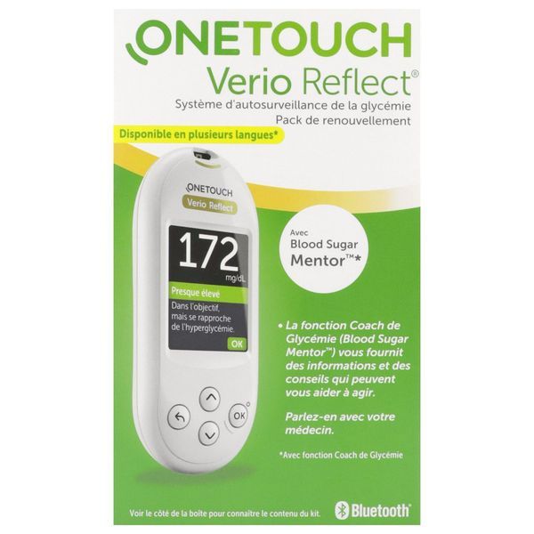 ONETOUCH VERIO REFLECT Lecteur de glycémie, sans codage, connecté, set de renouvellement, unité
