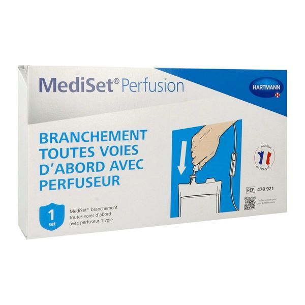 MEDISET PERFUSION SET BRANCHEMENT TOUTES VOIES D'ABORD Set de branchement sur voie IV périphérique ou centrale avec perfuseur 1 voie, unité