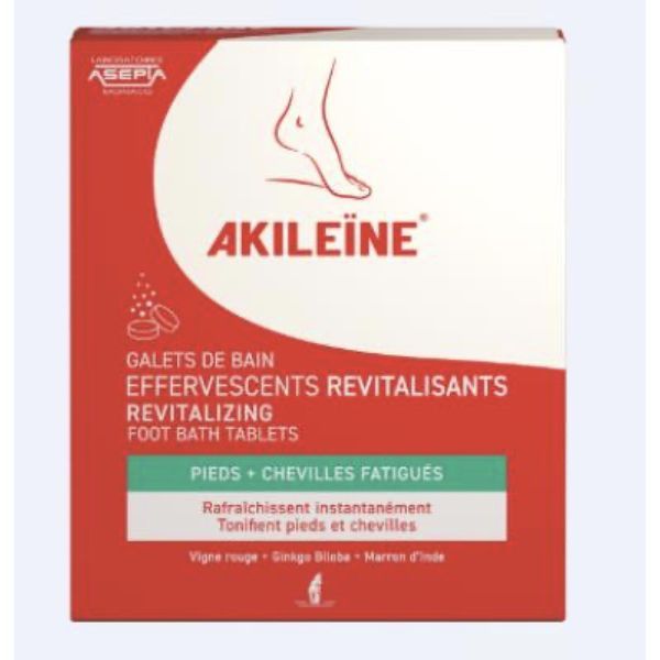 AKILEINE PIEDS CHEVILLES FATIGUES GALET DE BAIN Galet de bain effervescent, revitalisant, bt 6