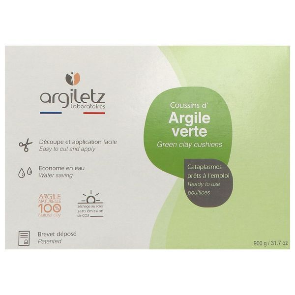ARGILETZ ARGILE VERTE COUSSIN D'ARGILE Cataplasme d'argile verte, prêt à l'emploi, bt 36