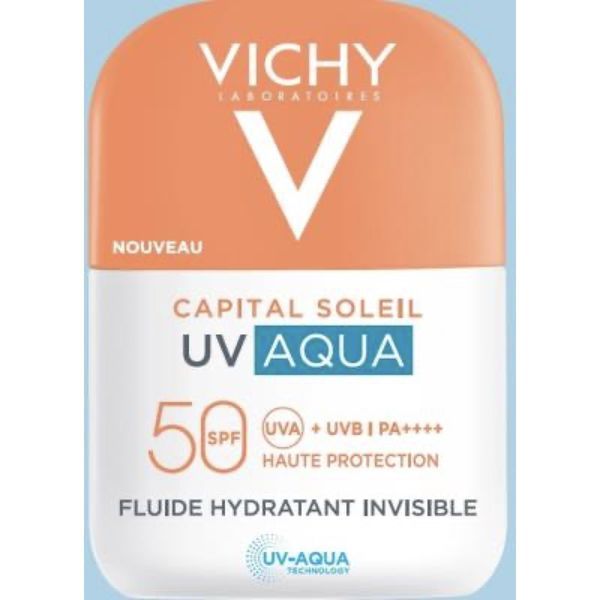 VICHY CAPITAL SOLEIL AQUA FLUIDE SPF 50 Fluide solaire hydratant invisible haute protection, SPF 50, fl 50 ml