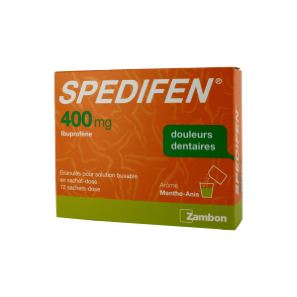 SPEDIFEN Granulés pour solution buvable en sachet dose 400 mg, boîte 12 sachets 3 g