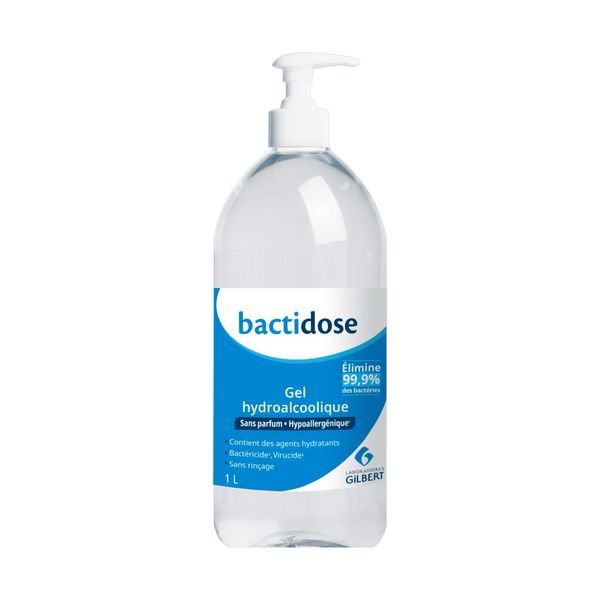 Laboratoires Gilbert Bactidose Gel Hydroalcoolique Non Parfume Flacon 1 L 1