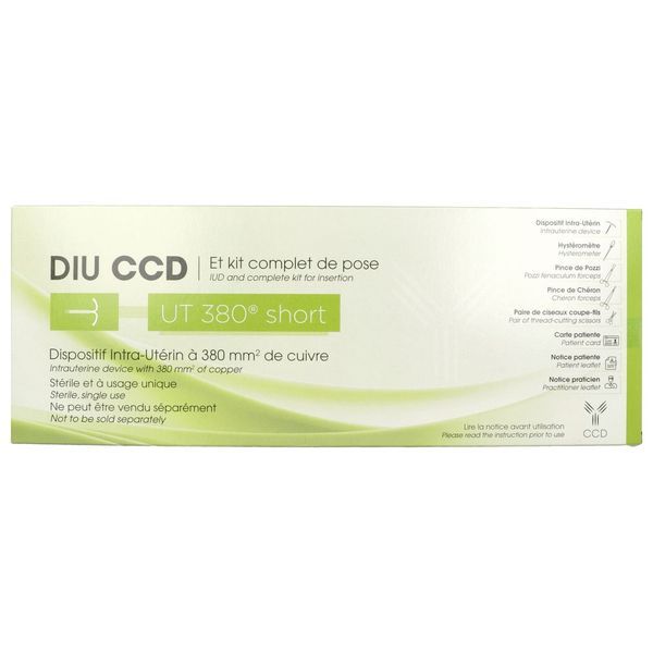 UT380 SHORT ET KIT DE POSE Stérilet cuprocontraceptif court avec kit de pose de stérilet complet, unité