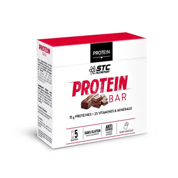 STC Nutrition Protéin Bar Chocolat - étui de 5 barres de 45 g