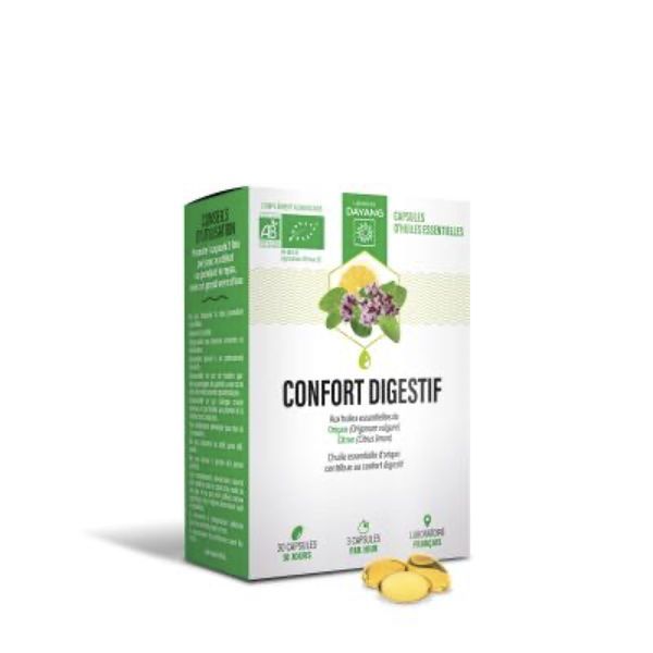 DAYANG CAPSULE CONFORT DIGESTIF Capsule, complément alimentaire à base d'huiles essentielles d'origan et citron, Bte 30