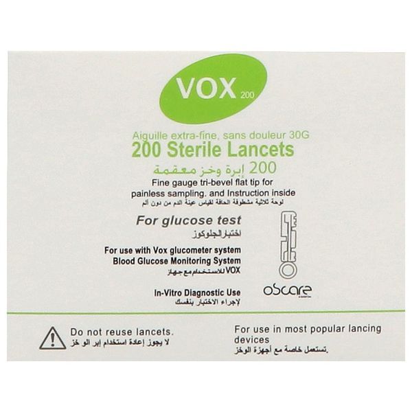 VOX Lancette stérile à usage unique, bt 200