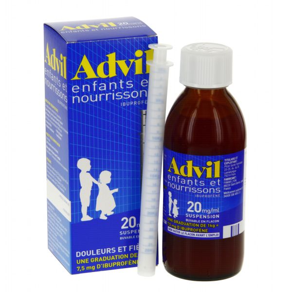 Advilmed Enfants Et Nourrissons 20 Mg/1 Ml (Ibuprofene) Suspension Buvable En Flacon 200 Ml En Flacon (Verre) Avec Seringue Pour Administration Orale 