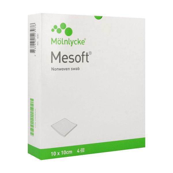 MESOFT Compresse en non tissé, stérile, 10 cm x 10 cm, sachet de 2, 10 sachets, bt 20
