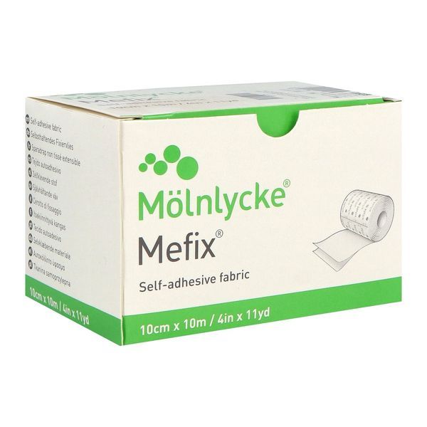 MEFIX Sparadrap non tissé, hypoallergénique, extensible, 10 m x 10 cm, rouleau (ref. 311084), unité