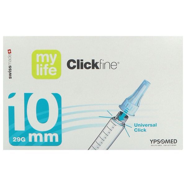 MYLIFE CLICKFINE Aiguille pour stylo injecteur, G29, 10 mm x 0,33 mm (ref. 3200956), bt 100