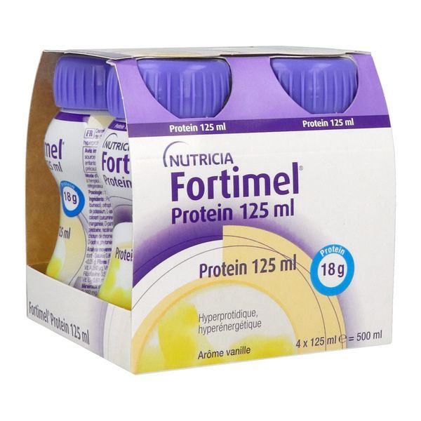FORTIMEL COMPACT PROTEIN 2.4 KCAL Denrée alimentaire destinée à des fins médicales spéciales, saveur vanille, 125 ml x 4