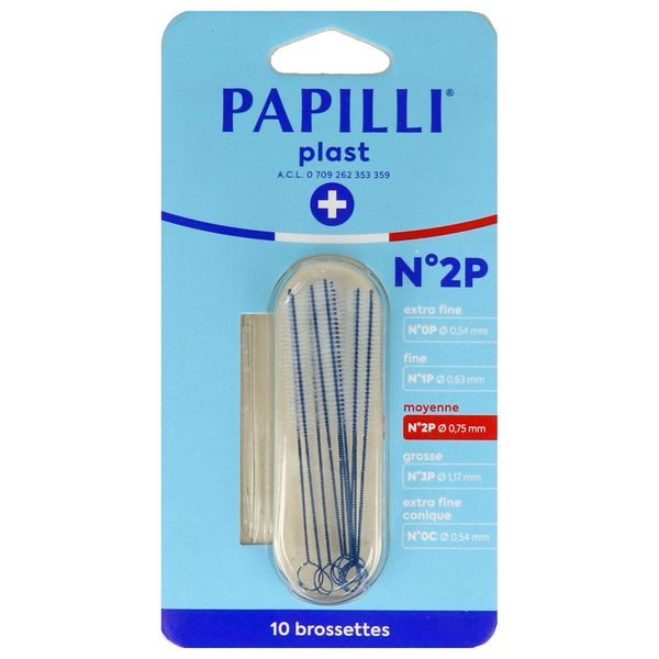 PAPILLI PLAST Brossette interdentaire, n° 2P, moyenne, bt 10