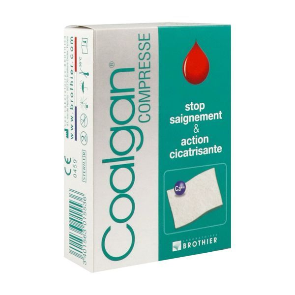 COALGAN COMPRESSE Pansement d'alginate, compresse hémostatique, stérile, bt 5