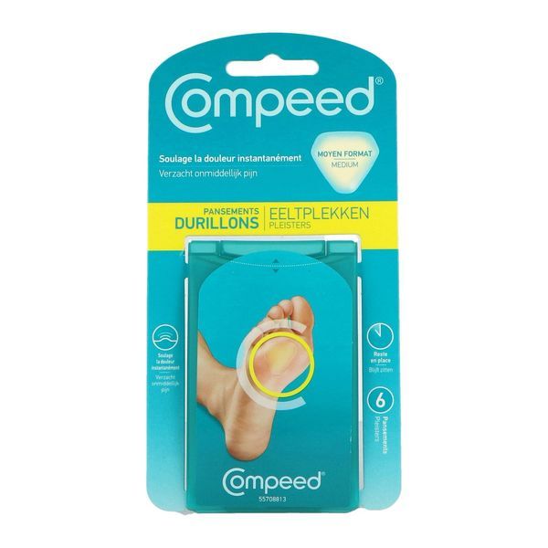 COMPEED DURILLONS Pansement hydrocolloïde, moyen modèle, bt 6