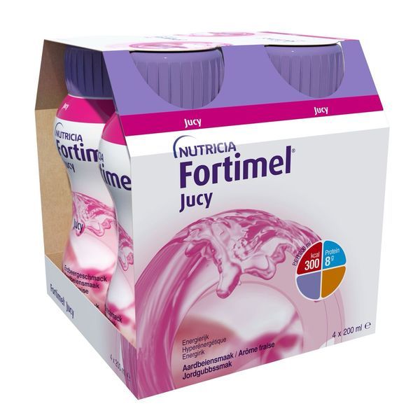 FORTIMEL JUCY 1.5 KCAL Denrée alimentaire destinée à des fins médicales spéciales, fraise, 200 ml x 4