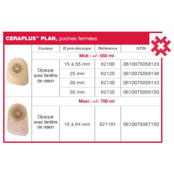 MODERMA FLEX CERAPLUS CLOSED MIDI VO 30MM PREDECOUPE POCHE 30