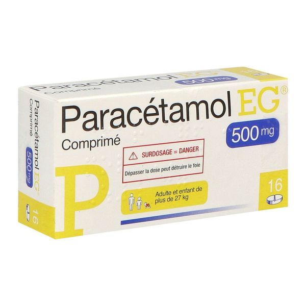 PARACETAMOL EG Comprimé 500 mg, boîte 16