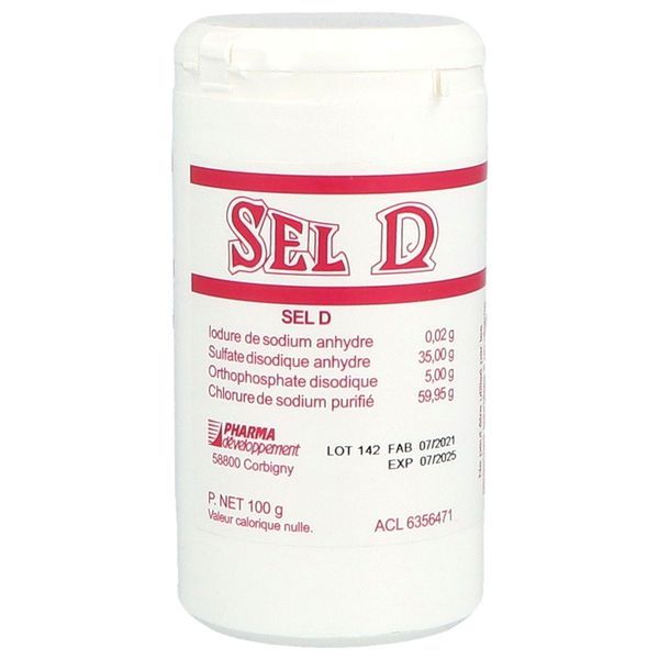 D SEL Poudre, aliment diététique de substitution du sel, salière 100 g