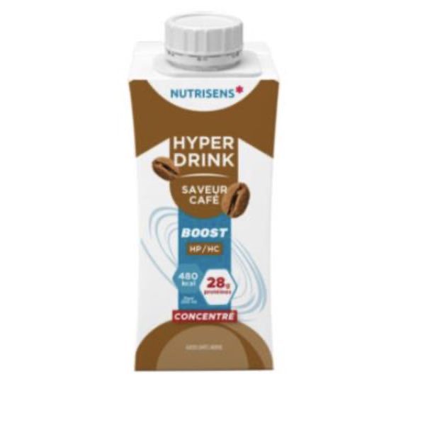NUTRISENS HYPERDRINK BOOST HP HC Denrée alimentaire destinée à des fins médicales spéciales, saveur café, 200 ml x 4