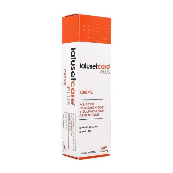 IALUSETCARE PLUS CREME Crème à base d'acide hyaluronique et de sulfadiazine argentique, tube 25 g