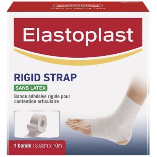 ELASTOPLAST RIGID STRAP Bande de contention rigide, adhésive, sans latex, blanc, 10 m x 2,5 cm, unité