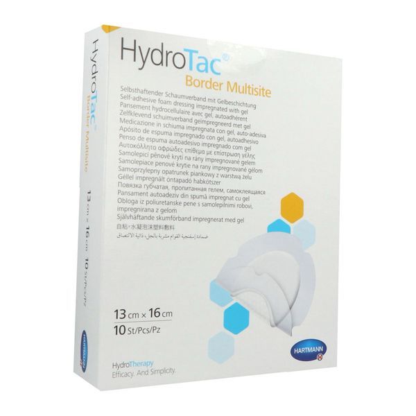 HYDROTAC BORDER MULTISITE Pansement hydrocellulaire, hydroapaisant, à bords adhésifs, ovale (ref. 6858290), bt 10