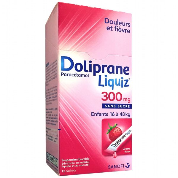 Dolipraneliquiz 300 Mg Sans Sucre Suspension Buvable En Sachet Edulcoree Au Maltitol Liquide Et Au Sorbitol B/12