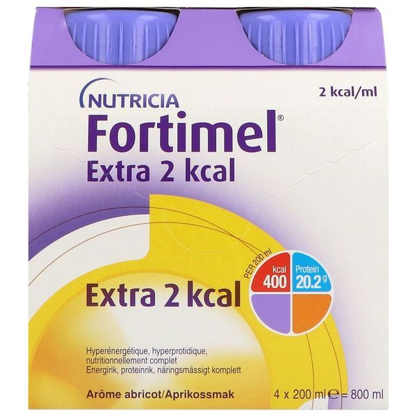FORTIMEL EXTRA 2 KCAL DADFMS, arôme abricot, 200 ml x 4