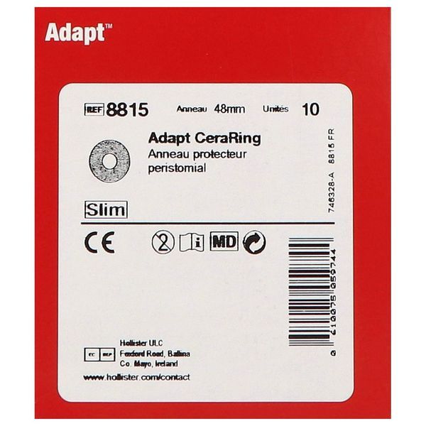 ADAPT CERARING PROTECTEUR CUTANE Protecteur cutané modelable à base de céramide, fin, épaisseur 2,3 mm, diamètre 48 mm (ref. 8815), bt 10