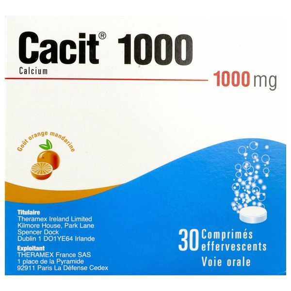 CACIT Comprimé effervescent 1000 mg, boîte 1 tube 30
