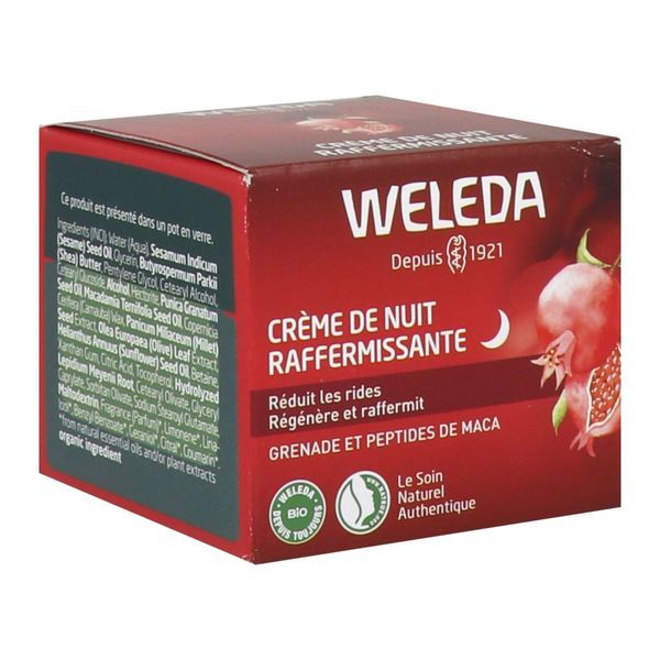 WELEDA CREME DE NUIT RAFFERMISSANTE Crème de nuit raffermissante, grenade et peptides de maca, pot 40 ml