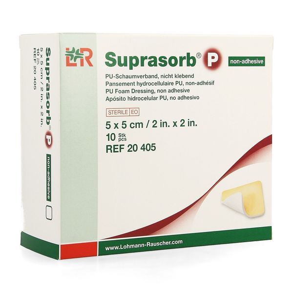SUPRASORB P Pansement hydrocellulaire stérile, non adhésif, 5 cm x 5 cm, bt 10