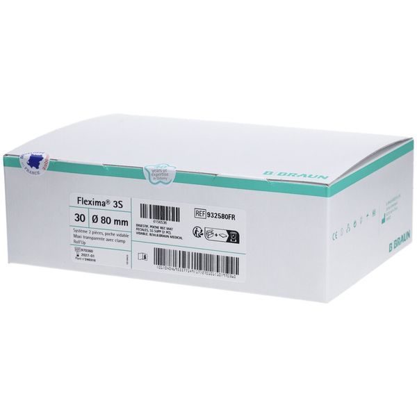 FLEXIMA 3S MAXI ROLL'UP Poche vidable, système 2 pièces avec anneau flottant, transparente, diamètre 80 mm (ref. 932580FR), bt 30