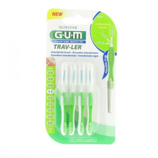 Gum brossettes 1414 trav-ler 4 brossettes de voyage 1.1 mm