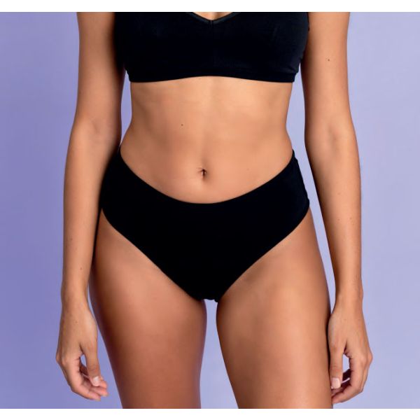 Culotte menstruelle noire M - Flux moyen à abondant - 2 absorbants 20 ml