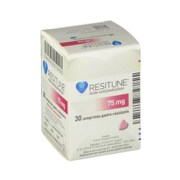 Resitune 75 Mg (Acide Acetylsalicylique) Comprimes Gastro-Resistants En Flacon B/30